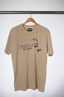 Brooklyn Feather & Flame Tee - Khaki