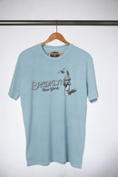 Brooklyn Feather & Flame Tee - Light Blue