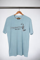 Manhattan Feather & Flame Tee - Light Blue