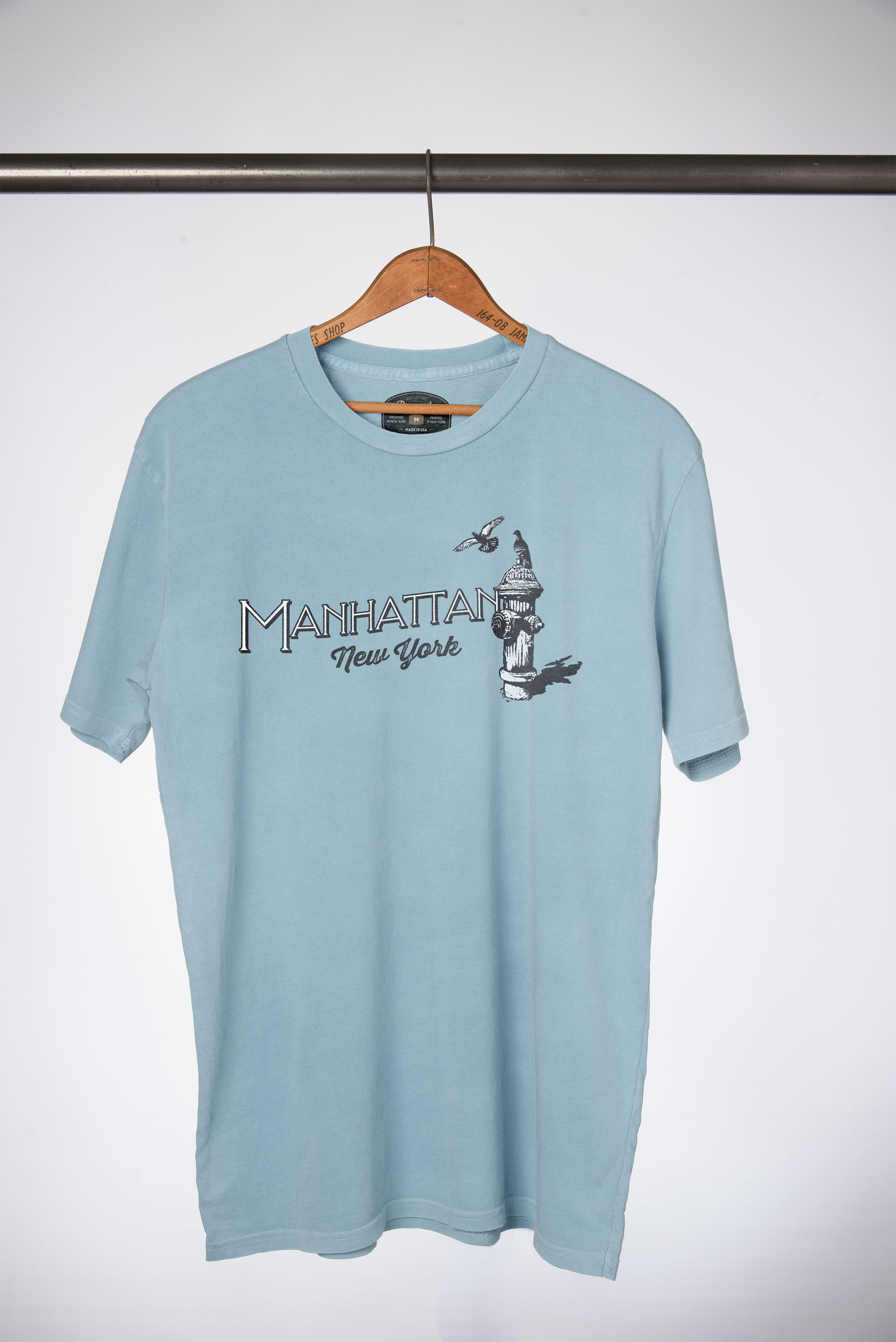 Manhattan Feather & Flame Tee - Light Blue