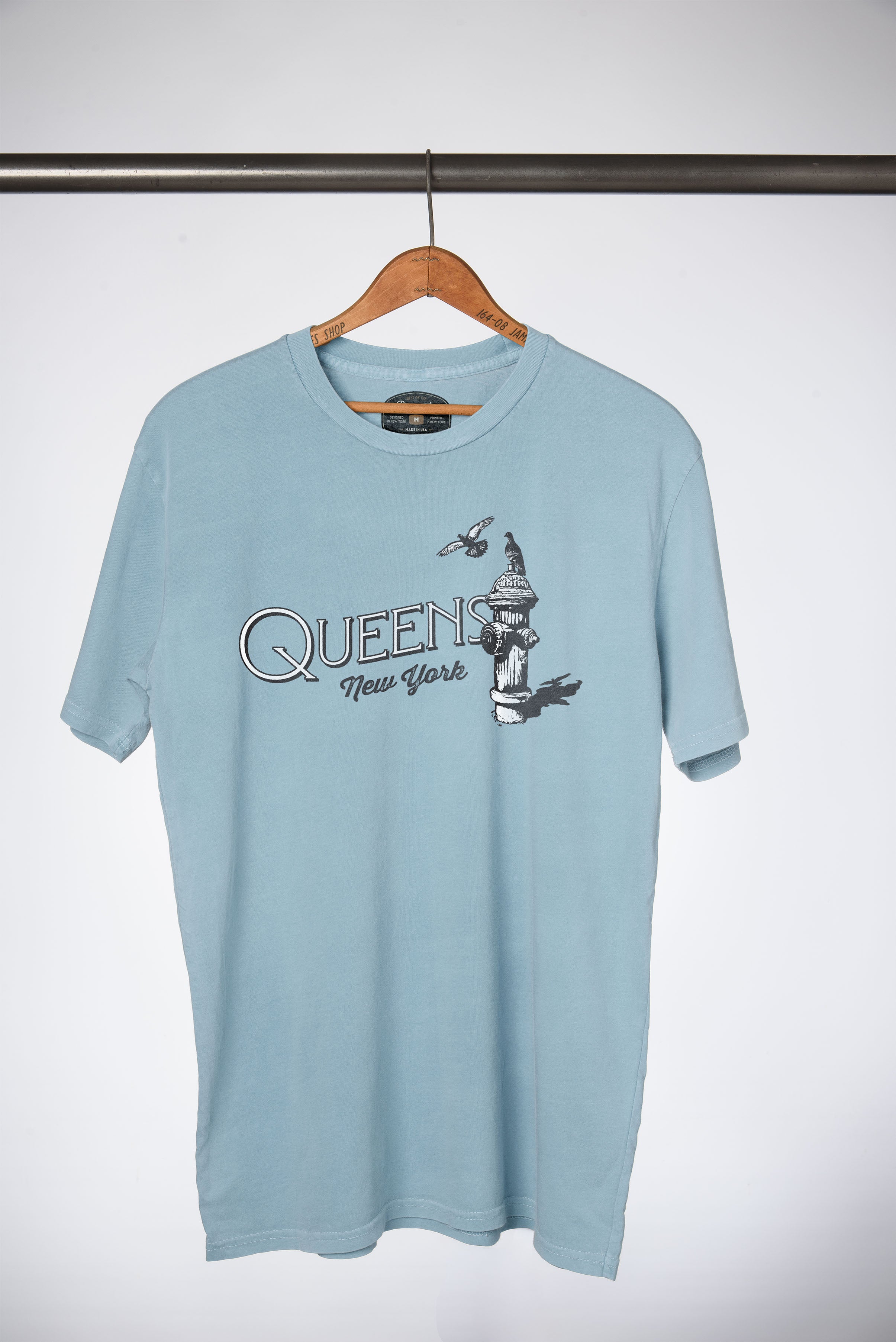 Queens Feather & Flame Tee - Light Blue